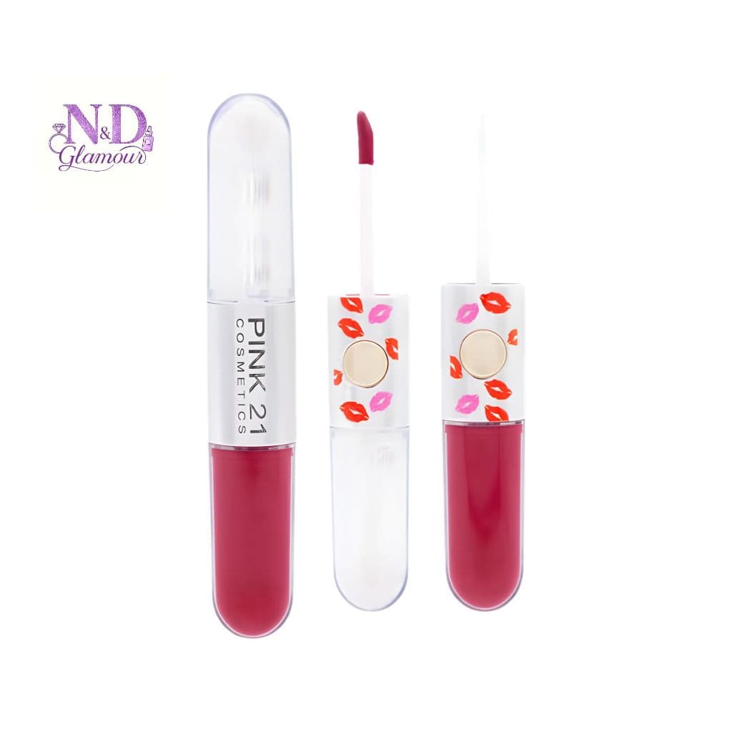 Lip Gloss Pink 21 X2 CS-4229 Alta Pigmentação Longa Duração À Prova D'Água
