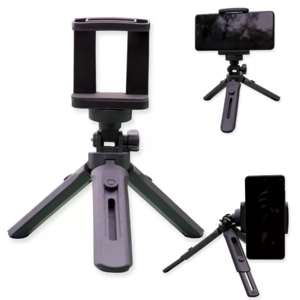 Mini Tripé de Mesa Ajustável para Celular com Suporte Regulável Vertical e Horizontal Portátil