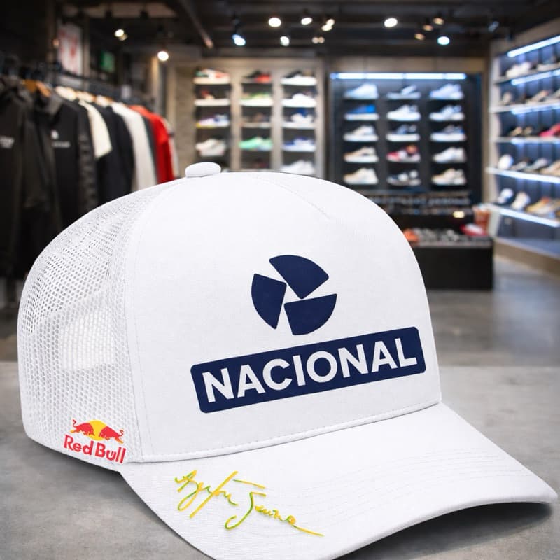 Boné Aba Curva Ajustável Nacional Ayrton Senna retrô F1 linha Premium Lançamento Promoção