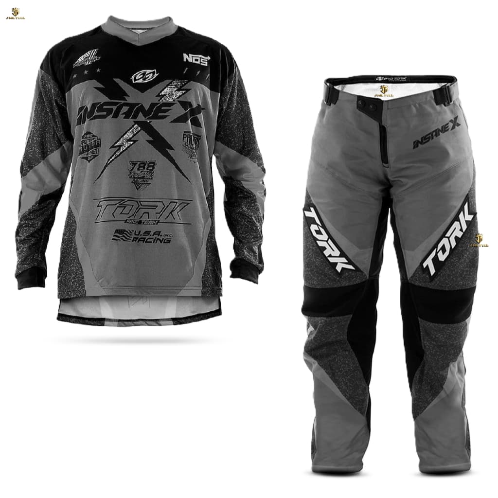Conjunto Moto Off Road Roupa Calça e Camisa Motocross Trilha Pro Tork Kit Insane X Adulto Unissex