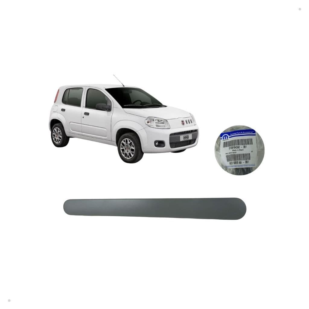 Moldura Acabamento Puxador Porta Esquerda Cinza Fiat Novo Uno 2011+ Vidro Elétrico Original
