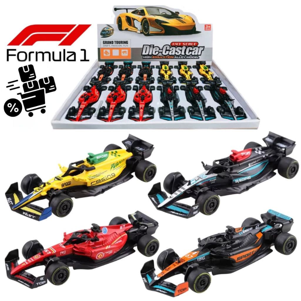 CAIXA FECHADA 12 Carros Miniatura Ferro Carrinho Fricção Pneus Borracha 12 Carros