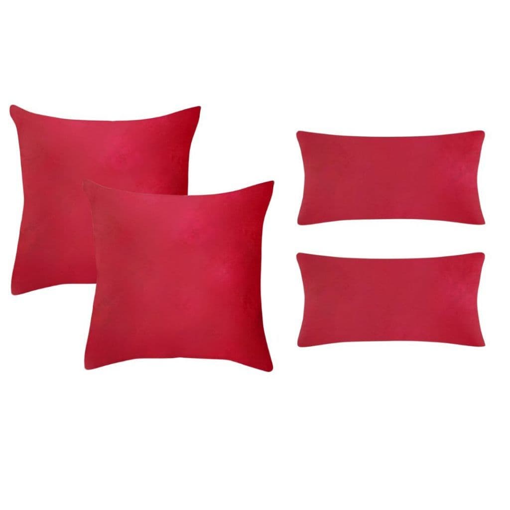 Kit 2 Almofadas e 2 Baguetes Capa Suede Liso Decorativas