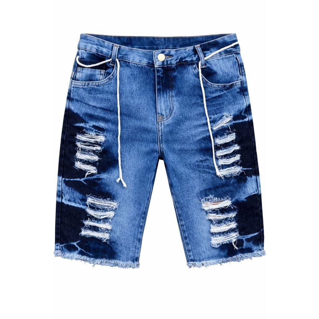 Bermuda Jeans Rasgada Masculina Destroyed C/ Lycra Barato Qualidade