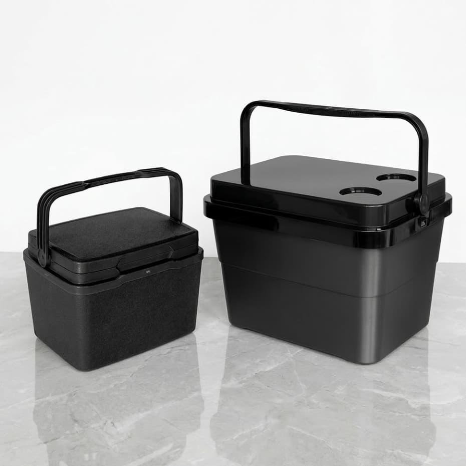 2 Caixas Térmicas 17L e 7L Preta Multiuso Cooler  - TOY 26018/26017