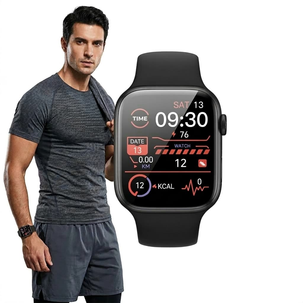 Smartwatch HW68 Mini 41mm Série 8 Monitor Saúde Android iOS 2 Pulseiras + Nfe e Envio Imediato