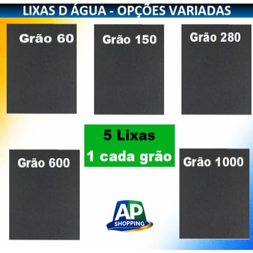 Lixa D’Água 60 - 150 -280 - 600 - 1000 Profissional Folha Grão Funilaria Polimento Automotivo