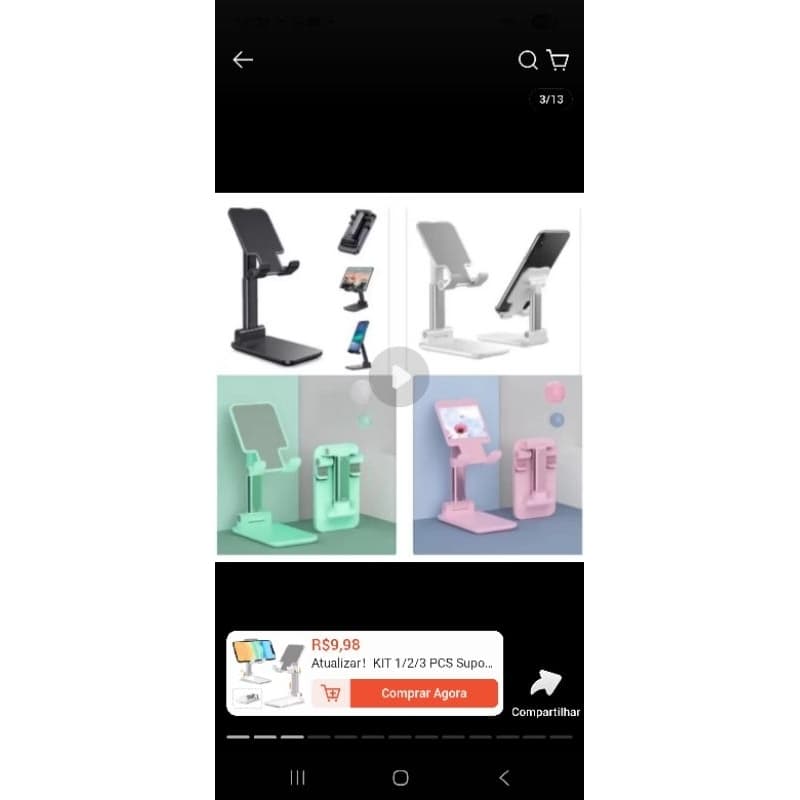 📱 Suporte para Celular e Tablet Dobrável Ajustável – Portátil para Mesa