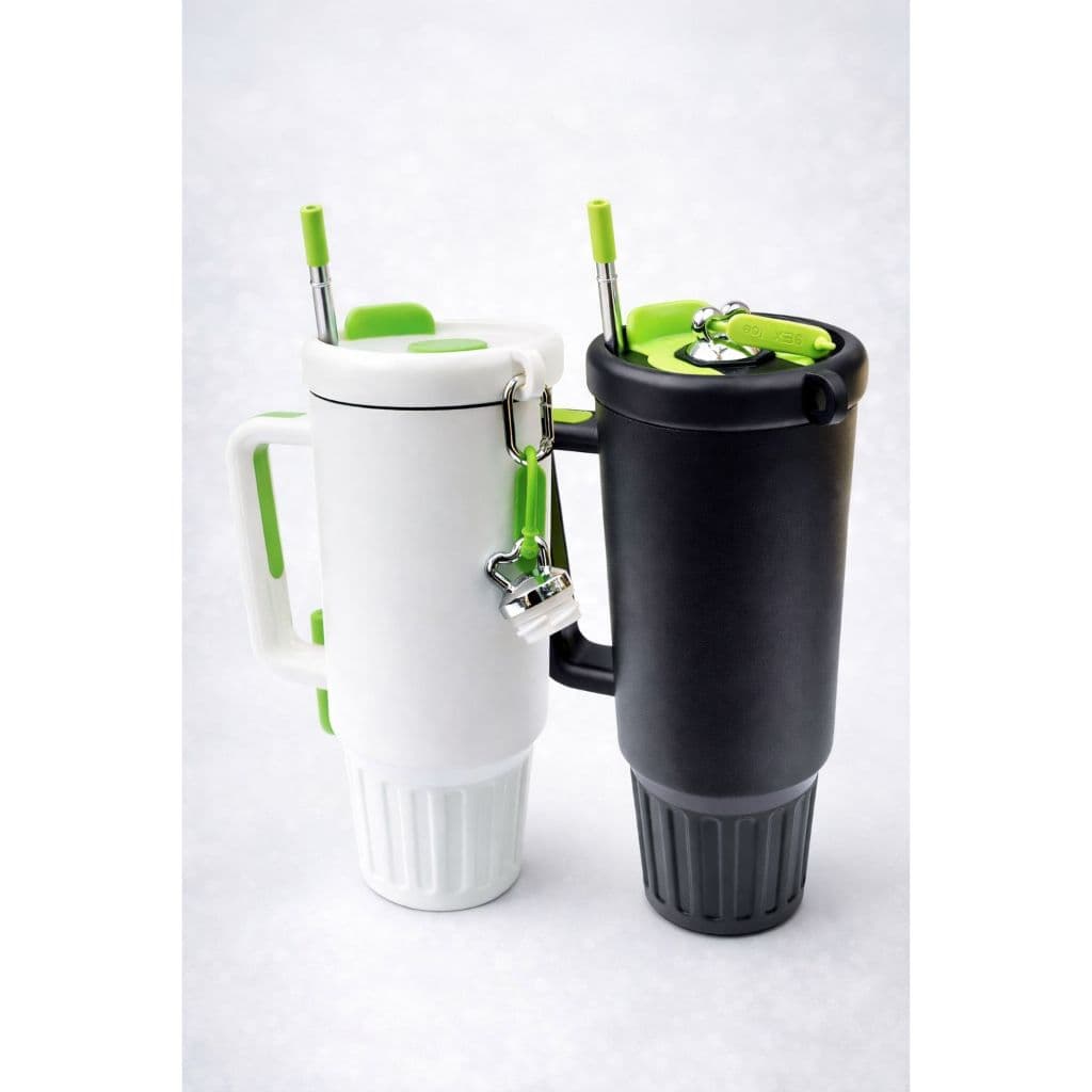 Copo Térmico com Pingente 1200ml Inox Antivazamento Com Canudo e Tampa com Pingente Rosqueável