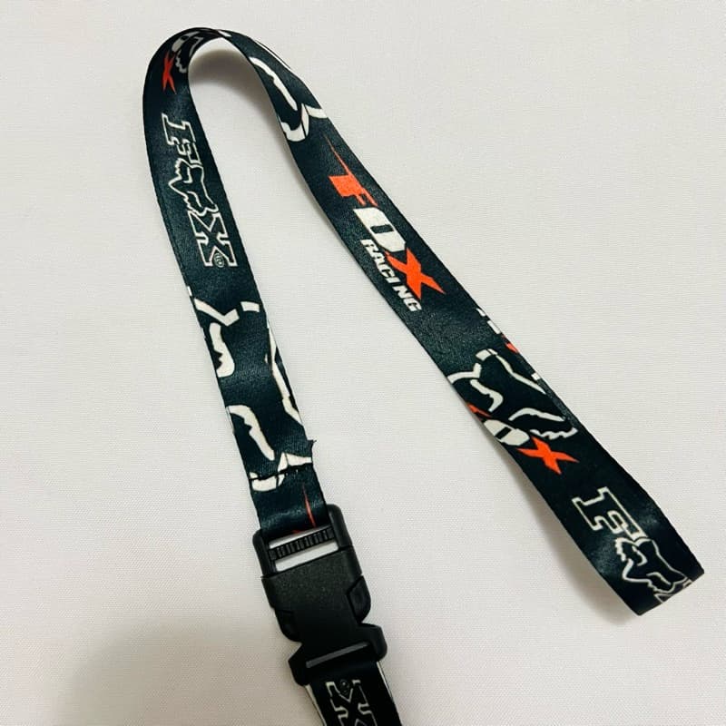 Chaveiro Cordão Fox Racing Moto Tirante Pescoço Crachá Fecho Tic Tac Engate