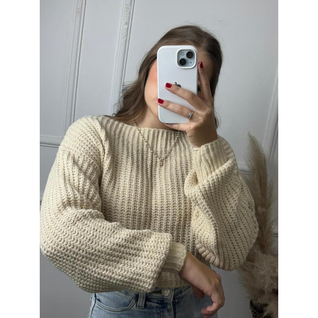 Cropped Blusa De Frio Blusas Mousse Ponto Fang Lançamentos Inverno Tricot Tricô Gola Canoa Manga Longa