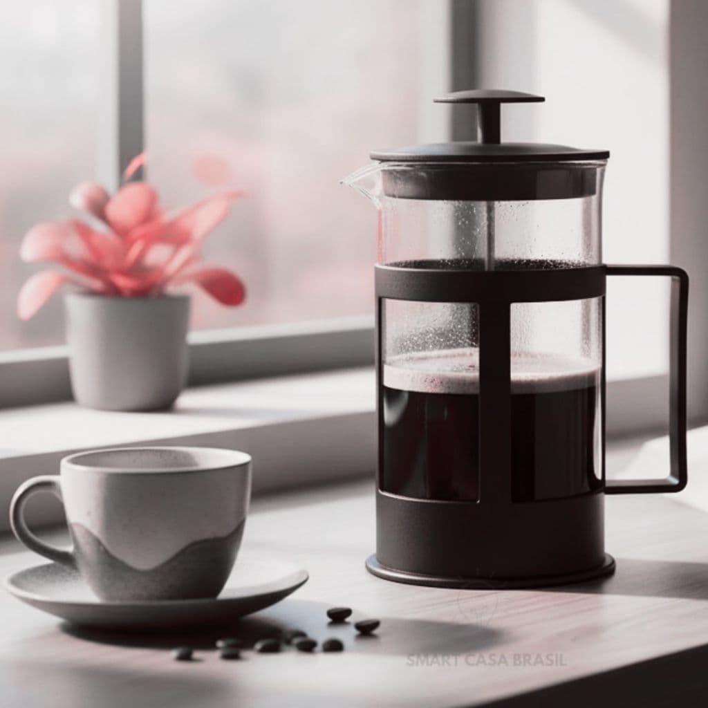 Cafeteira Francesa Pressao 300ml Sem Filtro Vidro Resistente Pequena Portátil Café Encorpado Preta