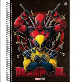 Caderno Deadpool-Wolverine Universitário Espiral Capa Dura 20 MATÉRIAS