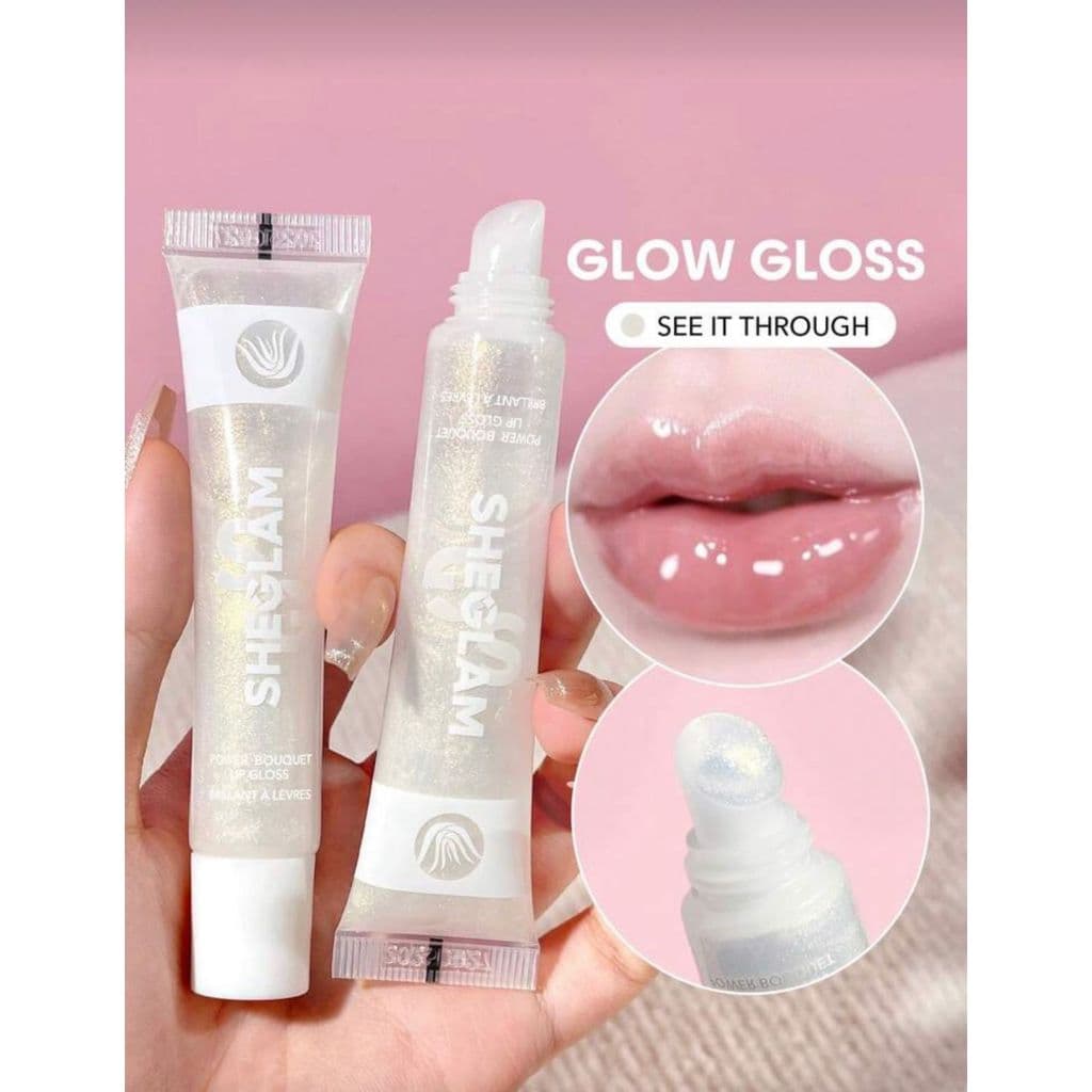 Brilho Labial Gloss Incolor Transparente COR: SEE IT THROUGH - Com Glitter Power Bouqet - Brilho Labial Hidratante  - Nã