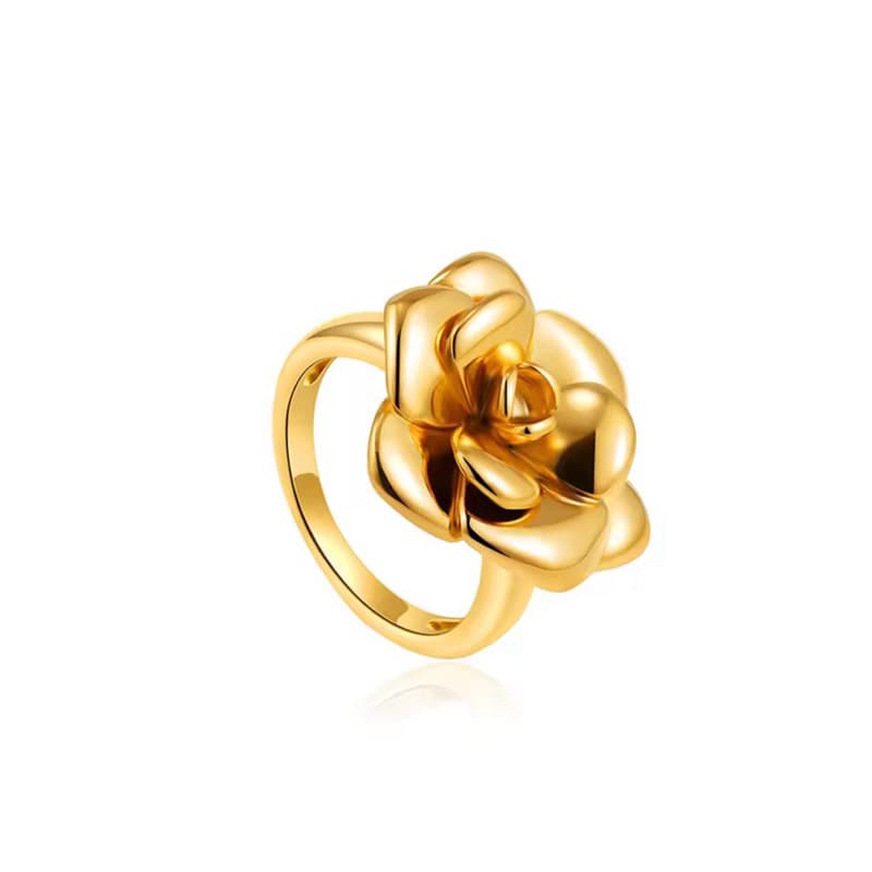 Anel Rosa  Flor LUXO 4D Prata 925 Eletroformacão Coleção Padilla 19 ou 20 diâmetros Flor Camadas Prata 925Legítima R7E