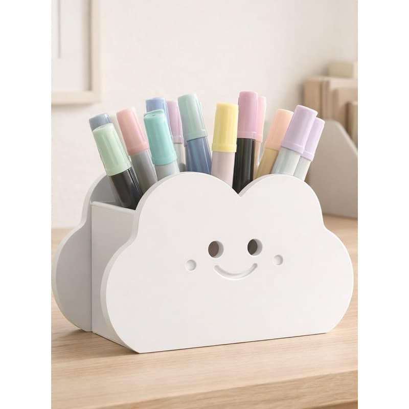 Porta Canetas E Lápis Nuvem Kawaii Organizador De Mesa Escritório Decorativo