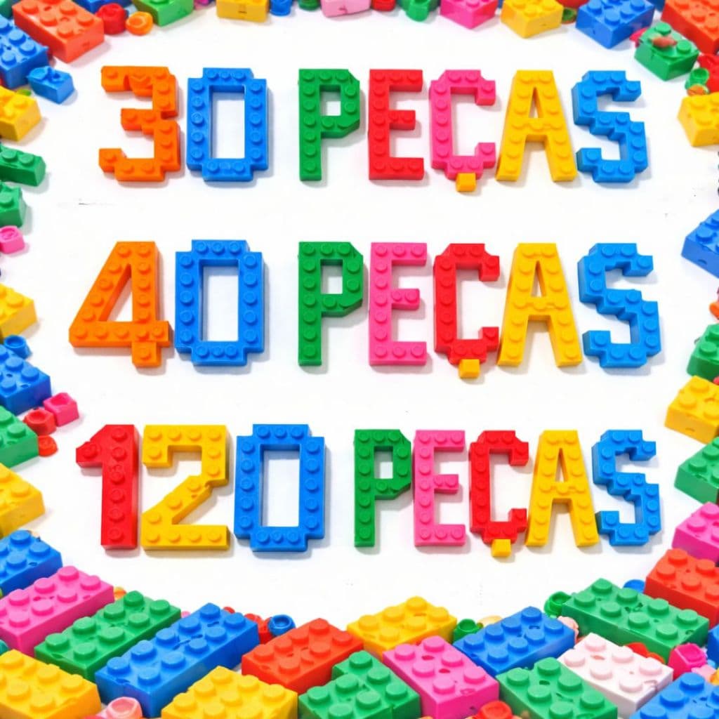 Kit 120/40/30 Blocos de Montar Infantil Educativo Construção Criativa Colorido