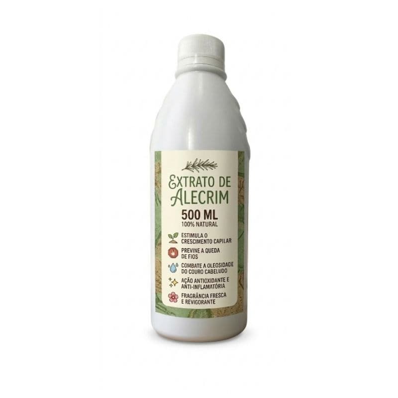extrato de alecrim natural 500 ml. engrossa  os fios, anti oleosidade, crescimento garantido