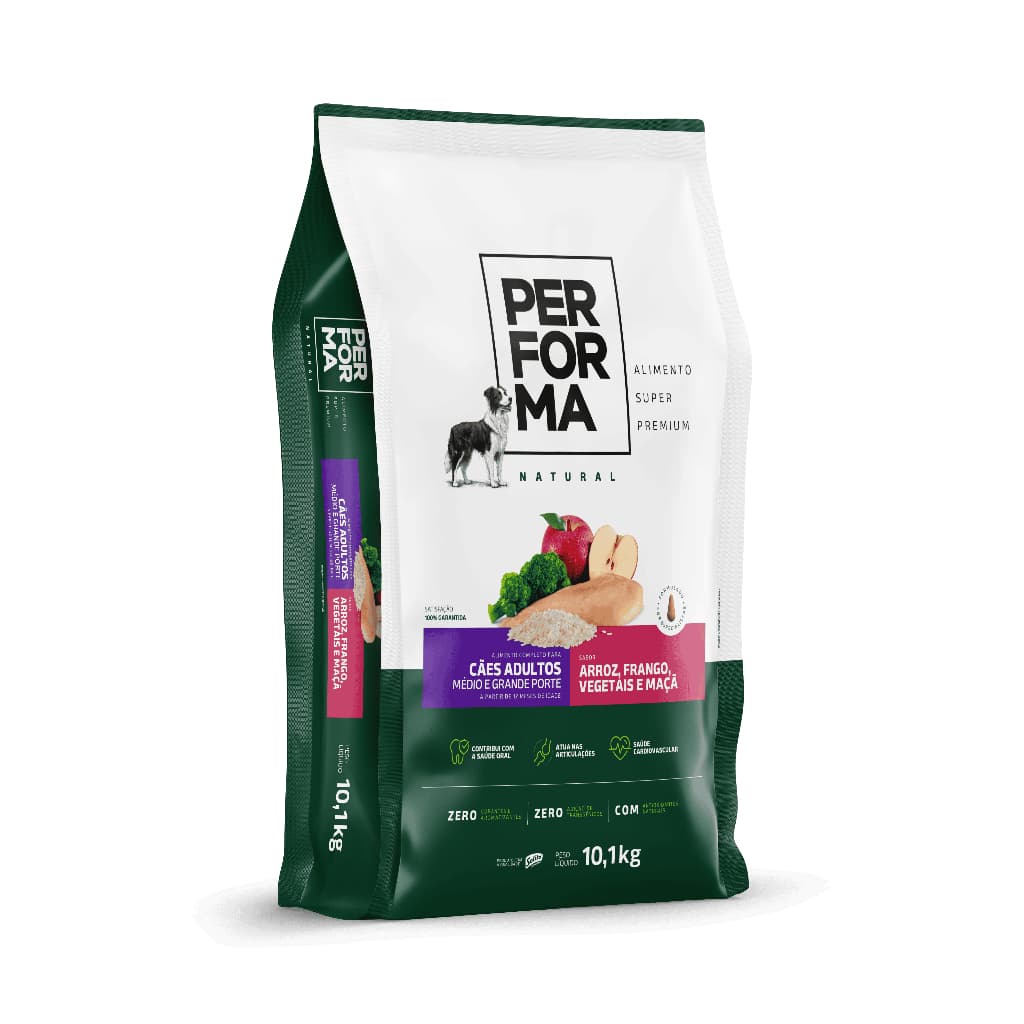 Ração Performa Natural Cães Adultos Médio e Grande Porte 10,1kg Super Premium Natural