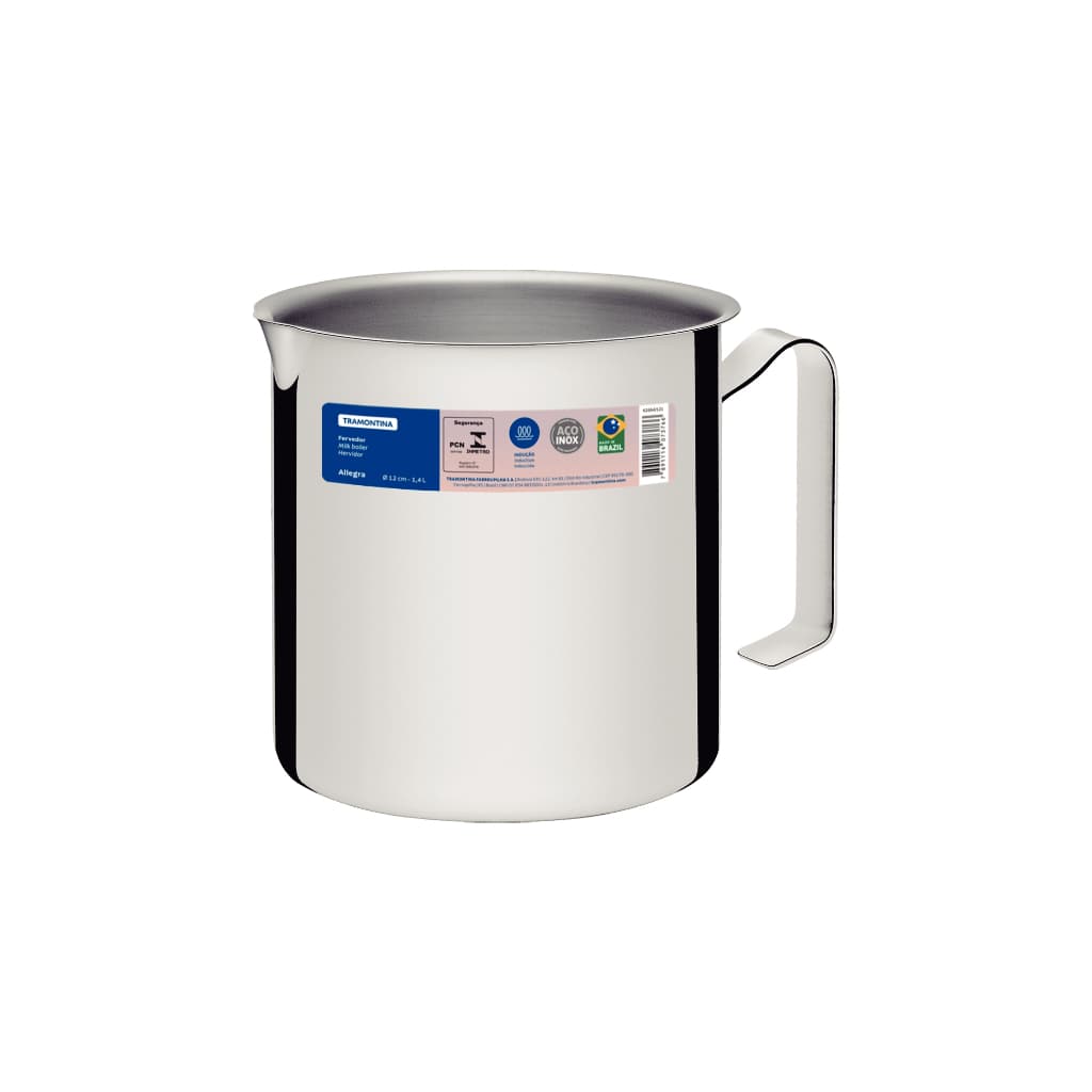 Fervedor Aço Inox Leiteira Caneca 12cm aço Inox Tramontina 1,4 Litros