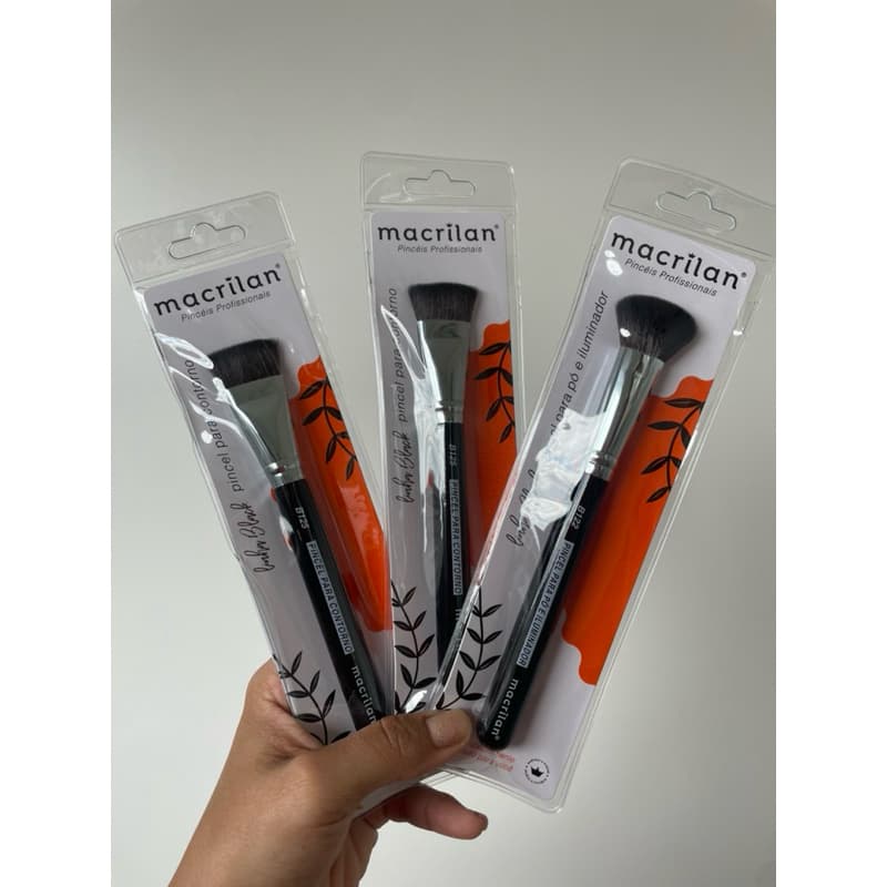 pincel para iluminador, pincéis de maquiagem, pincel para contorno, pincel macrilam.
