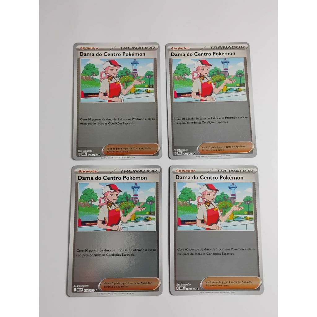 Kit 4 Dama do Centro Pokémon 123/132 Reverse Foil NM Megaevolução (2025) Pokémon Estampas Ilustradas TCG Trading Card
