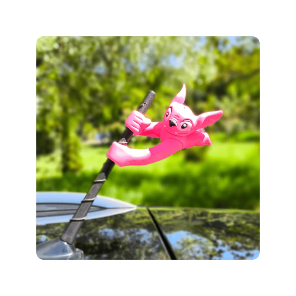 Enfeite Antena Stitch Rato Rosa Haste Grossa Bichinho Carro Brinquedo Automotivo Cartoons Personagem
