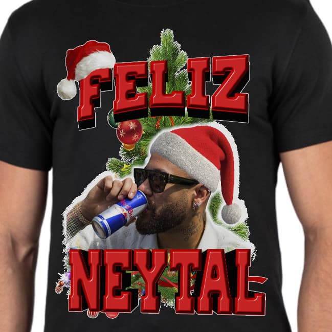 Camiseta Neymar Natal Feliz Camisa Neytal Unissex 100% Algodão Premium