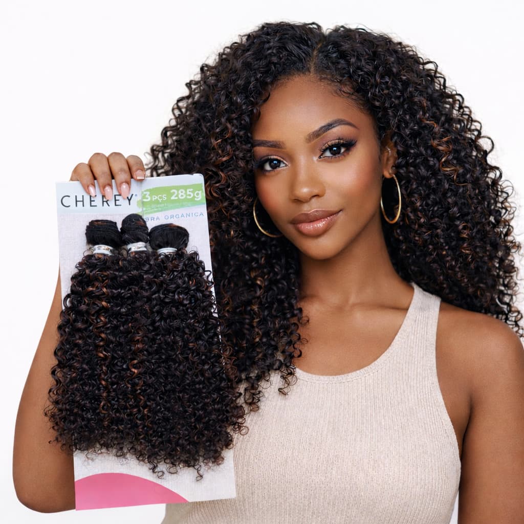 Cabelo Fibra Orgânico Cacheado Curto Golvo 285g 60cm