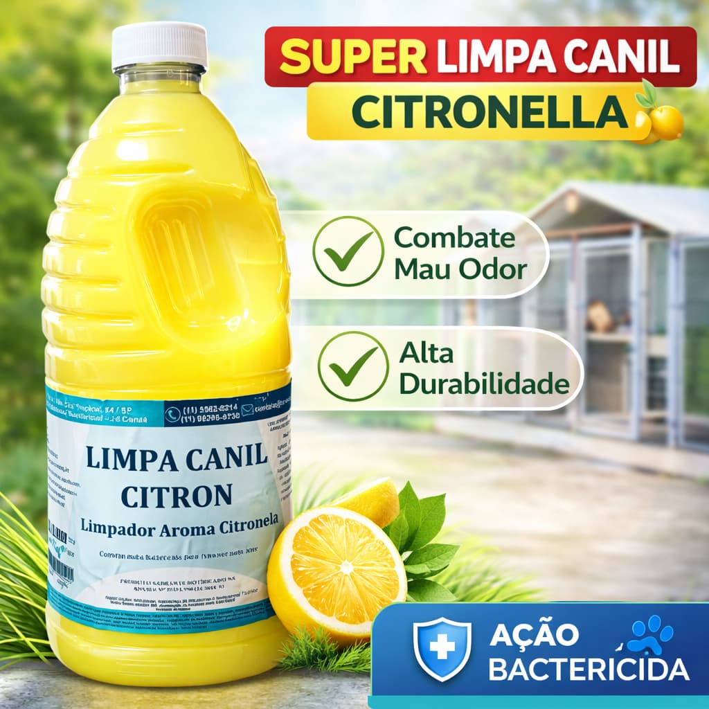 Limpa Canil Citronela – Higienizador e Eliminador de Odores 2L e 5L