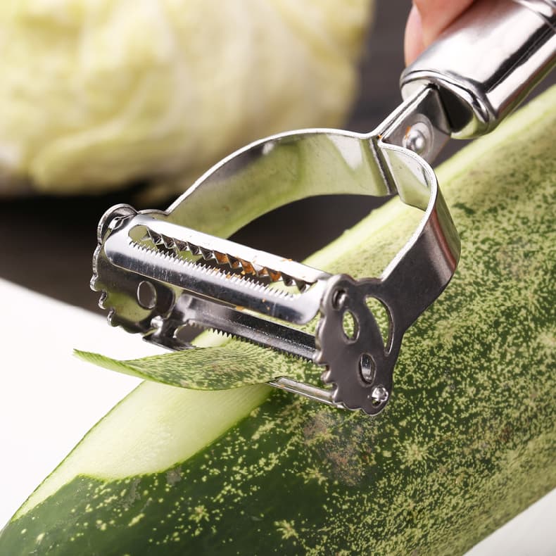 Descascador INOX Legumes Frutas Dupla Lâmina Móvel 2 Em 1/Descascador De Legumes Verduras Frutas Promoção