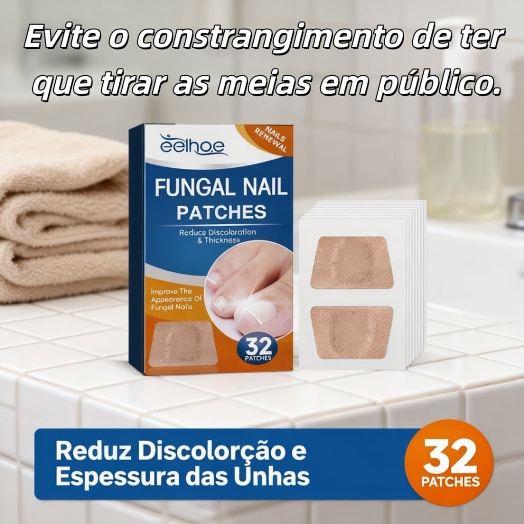 Kit de Unhas: 32 Adesivos Antibacterianos, Cortador e Reparador de Unhas Incravadas