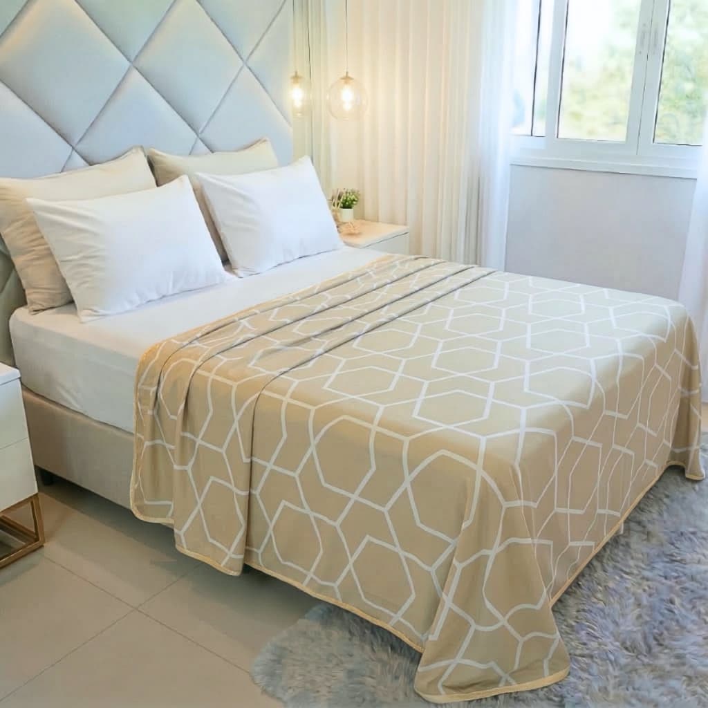 Jogo de Lençol Queen 4 Peças 100% Algodão Malha Estampado Roupa de Cama Queen 4 Peças Cozzilar