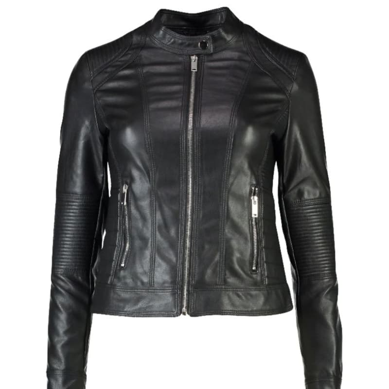 Jaqueta Feminina Corino estilo motociclista