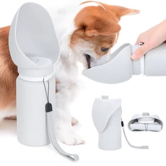 Garrafa Bebedouro Portátil Silicone Pets Passeio Cão Gato Com Gancho Suporte Água Viagem Portátil Acessório Pet