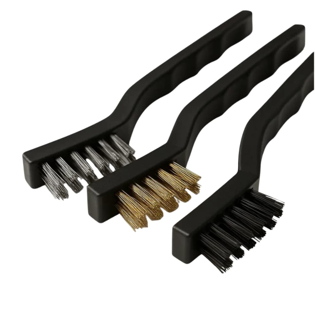 Kit Escovas de Aço Multiuso Latão e Nylon Para Limpeza Pesada Doméstica e Uso Profissional Cabo Plástico Limpeza Forno