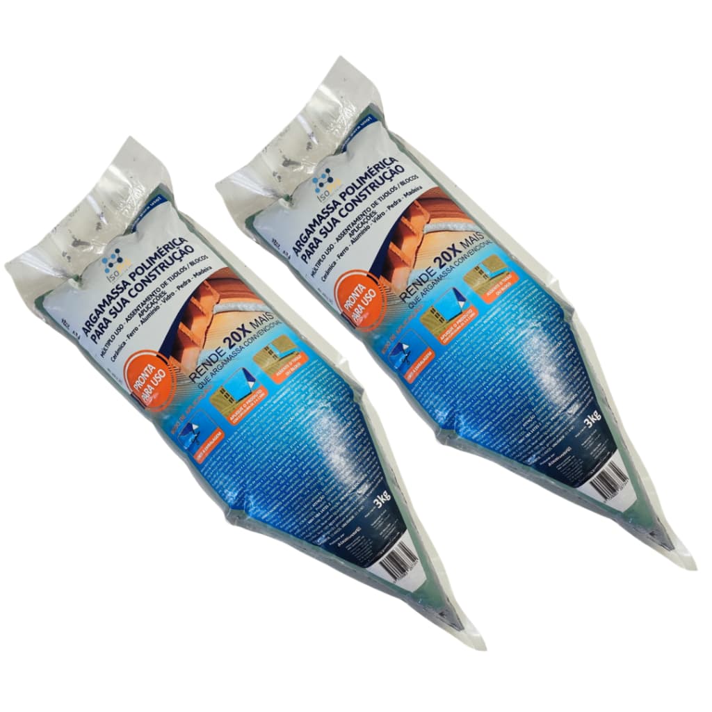 Massa Polimérica - 2 Bisnagas de 3kg Cimento Cola Bloco E Tijolo - Envio Imediato
