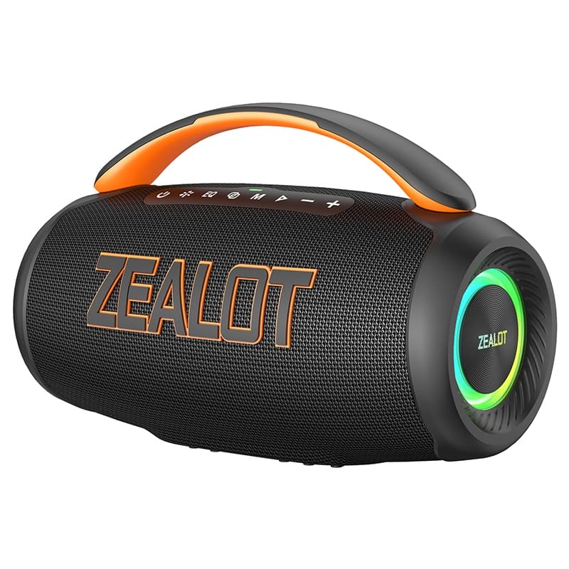 【Envio Imediato】Caixa de Som Bluetooth ZEALOT-P12 Boombox 60W 8000mah,Chip com DSP, TWS 120W, Efeitos de Luz RGB