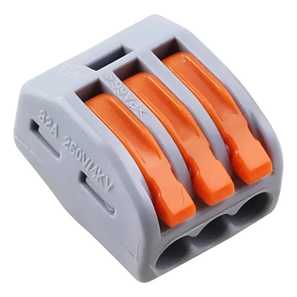 Kit C/ 5 Conector Emenda Isolante Derivação Sem Solda 3 Vias