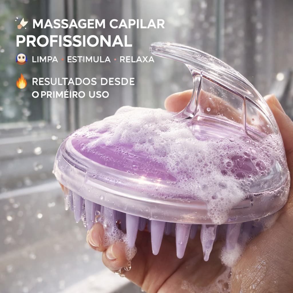 Escova Massageadora Capilar Silicone P/ Banho