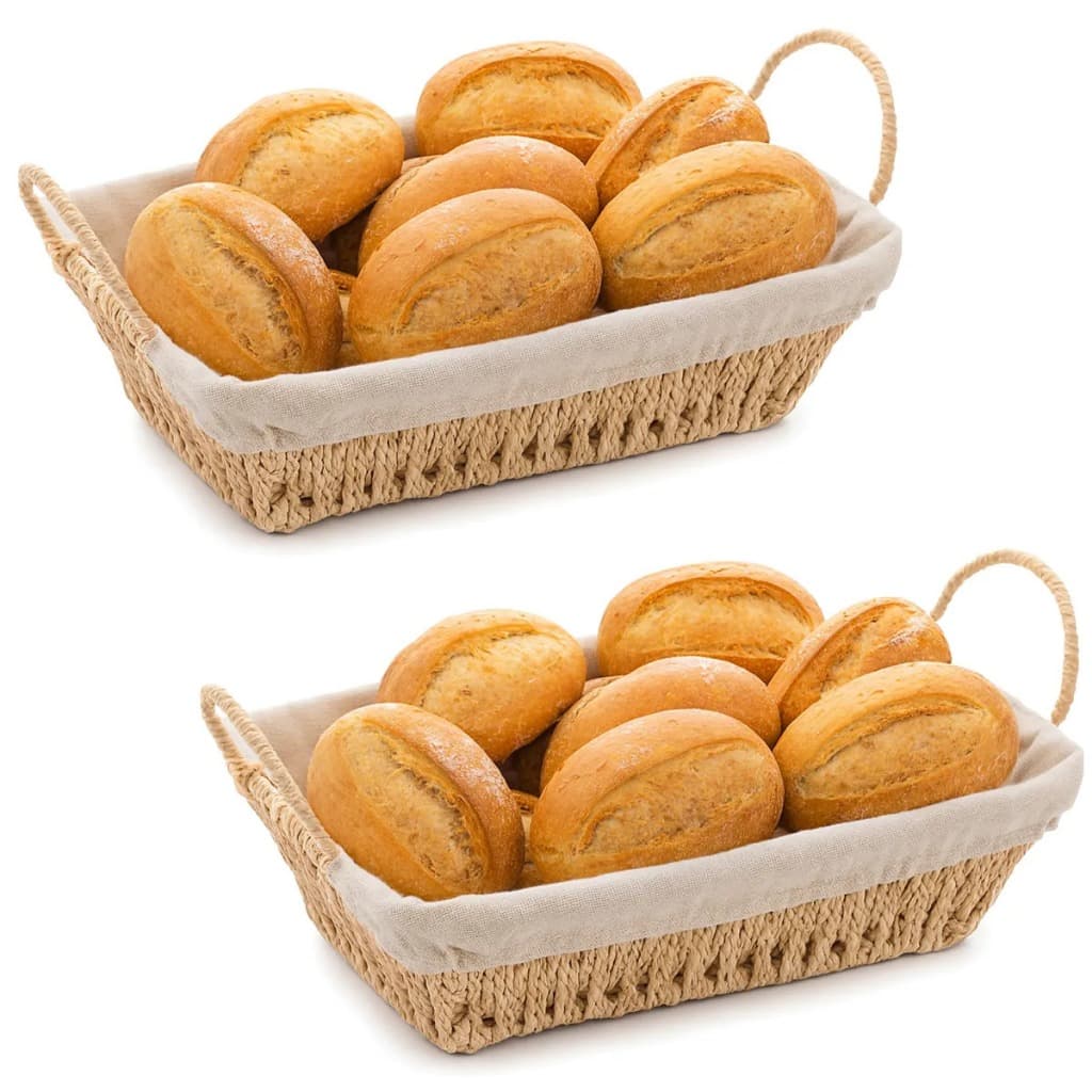 Cesto de Pão Quadrada Alça Para Café da Manhã com Forro e Alça Lateral Multiuso Cozinha Baffer