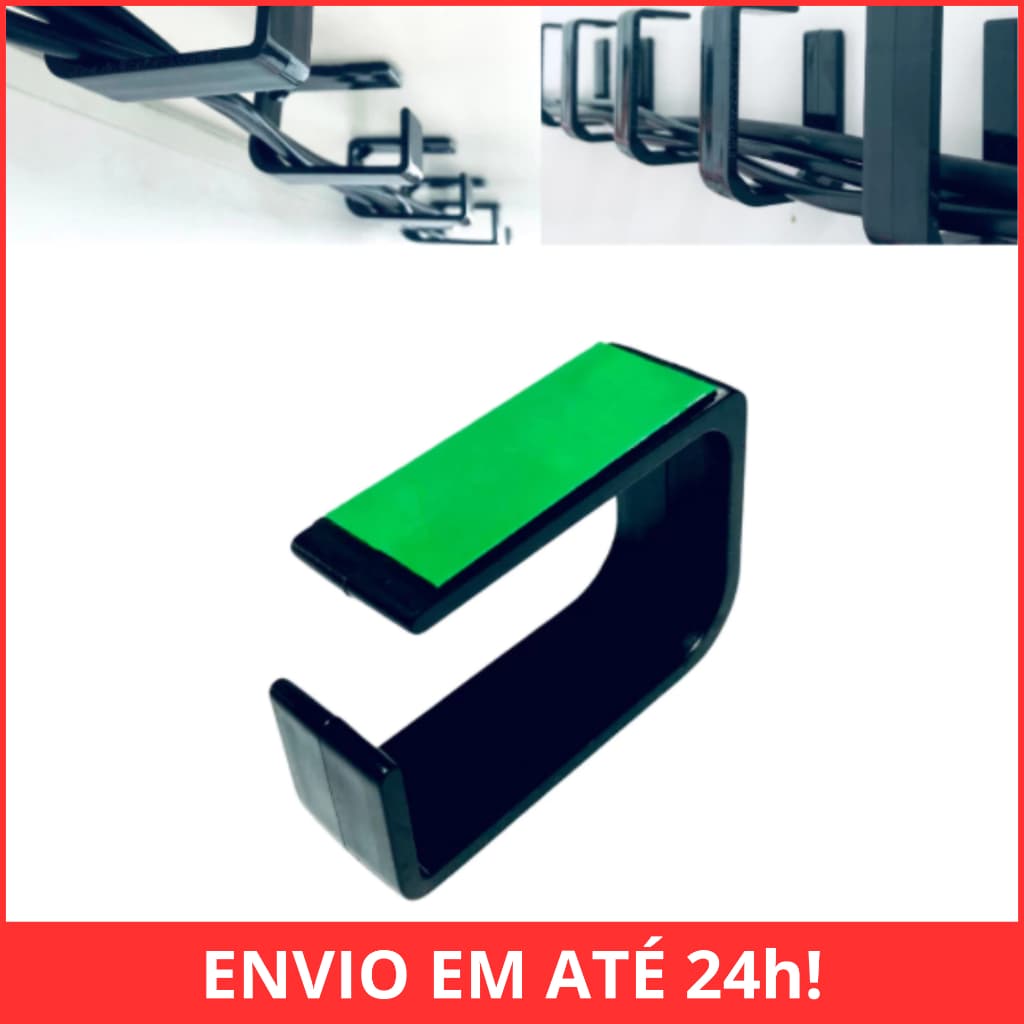 Organizador de Cabos Fixação Extra Forte Mesa Setup Gamer Esconde Fios em baixo da Mesa