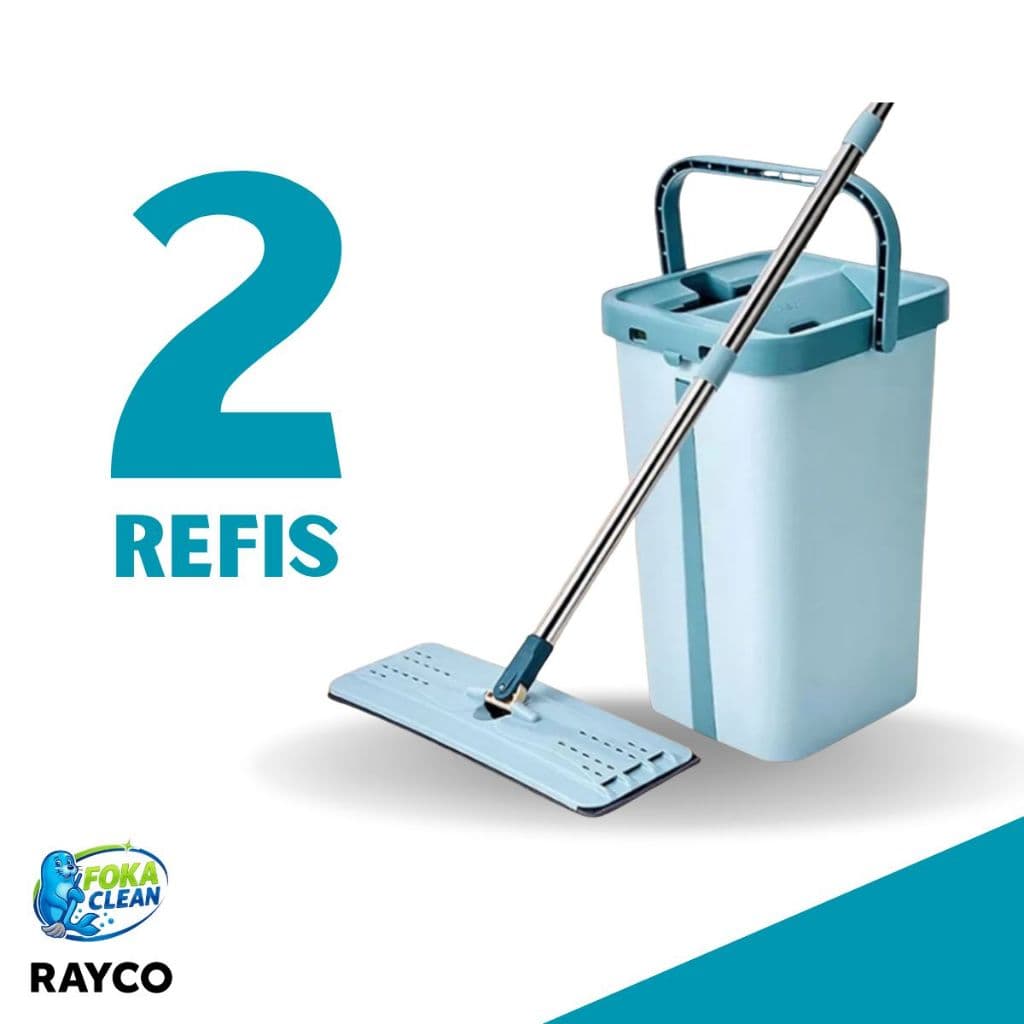 Mop Flat 6 Litros Com Balde Cabo Inox