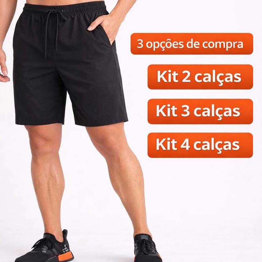 KIT 4, 3, 2 Bermuda Masculina esportiva tactel ELASTANO PREMIUM – Alta Qualidade praia casual academia