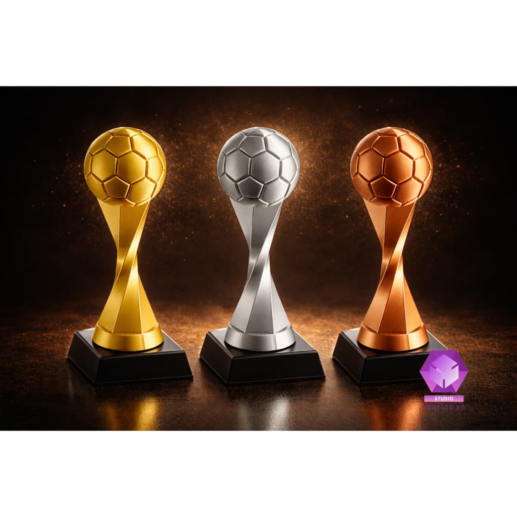 Troféu Futebol Dourado Prata Bronze Premium Decorativo Campeonato Lembrancinha Evento Presente Criativo Futebol