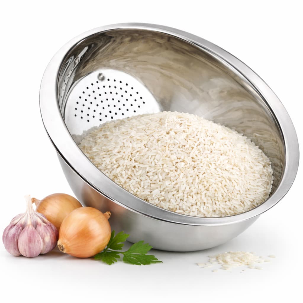 Escorredor De Arroz Salada Frutas Inox Utensílios De Cozinha