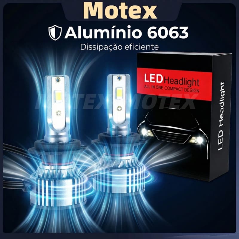 Lâmpada LED Automotiva H1 H4 H7 H11 9005 9006 6500K Luz Branca Plug & Play para Carros e Motos