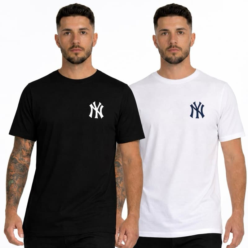 KIT 2 Camiseta T-Shirt Masculina NEW YORK N.Y 100% Algodão - ENVIO RÁPIDO