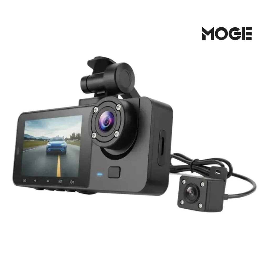 Câmera Veicular 3 Lentes 1080p | Dash Cam WiFi | Visão Noturna | 24h