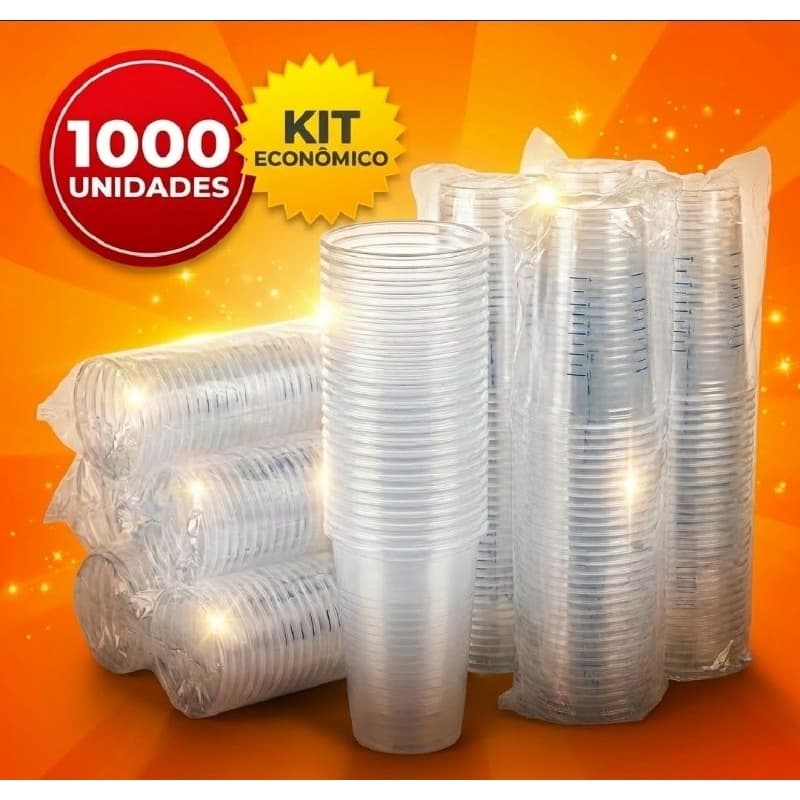 kit 1000 copos descartável de 180ml resistente para festas churrascos eventos  descartáveis